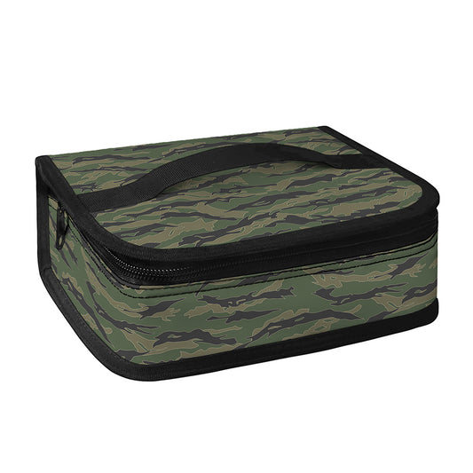 Green Tiger Stripe Camouflage Print Small Lunch Bag