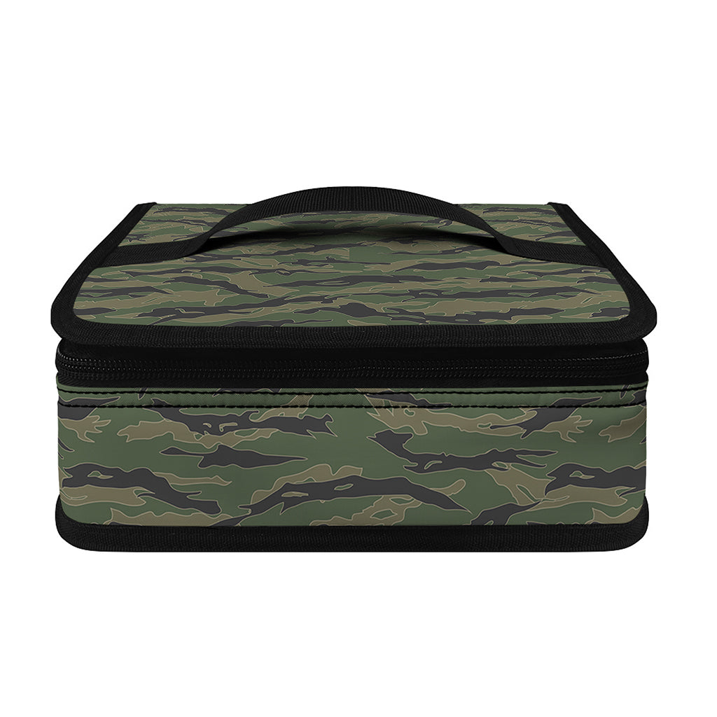 Green Tiger Stripe Camouflage Print Small Lunch Bag