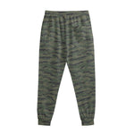Green Tiger Stripe Camouflage Print Sweatpants
