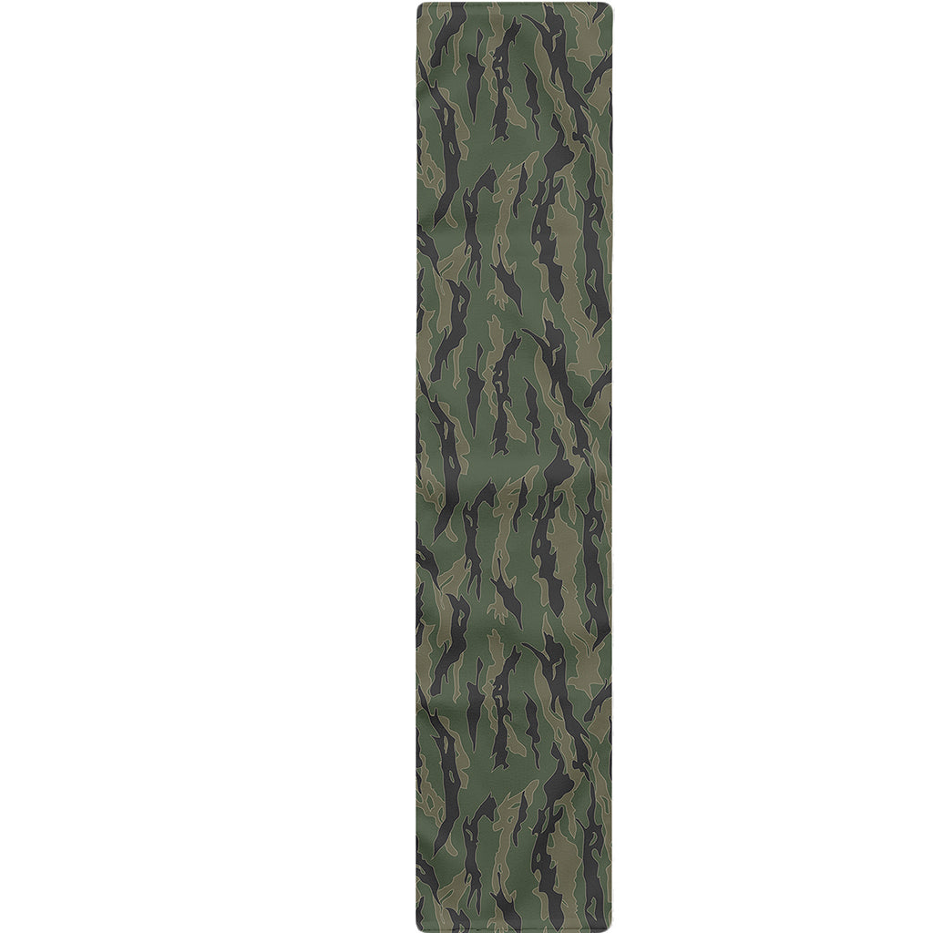Green Tiger Stripe Camouflage Print Table Runner