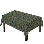 Green Tiger Stripe Camouflage Print Tablecloth