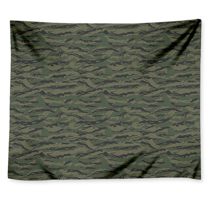 Green Tiger Stripe Camouflage Print Tapestry