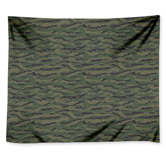Green Tiger Stripe Camouflage Print Tapestry