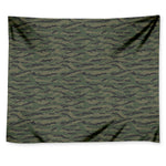 Green Tiger Stripe Camouflage Print Tapestry