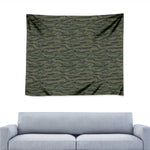 Green Tiger Stripe Camouflage Print Tapestry