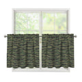 Green Tiger Stripe Camouflage Print Tier Curtains
