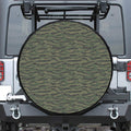 Green Tiger Stripe Camouflage Print Tire Cover