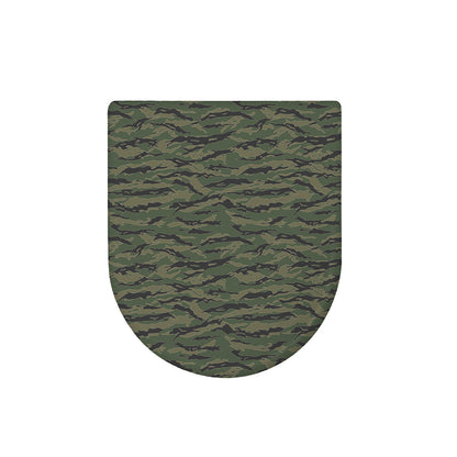 Green Tiger Stripe Camouflage Print Toilet Lid Cover