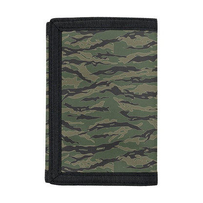 Green Tiger Stripe Camouflage Print Trifold Wallet