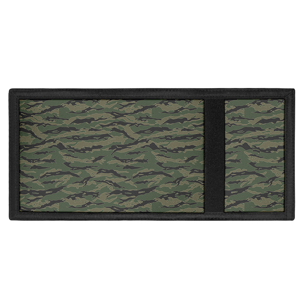 Green Tiger Stripe Camouflage Print Trifold Wallet