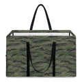 Green Tiger Stripe Camouflage Print Utility Tote Bag