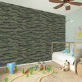 Green Tiger Stripe Camouflage Print Wall Sticker