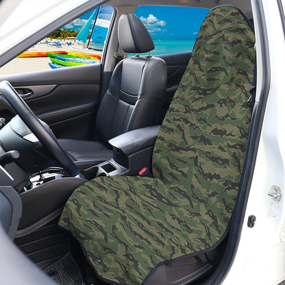 Green Tiger Stripe Camouflage Print Waterproof Car Seat Cover