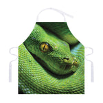 Green Tree Python Snake Print Adjustable Apron