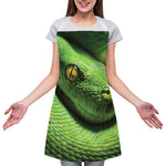Green Tree Python Snake Print Adjustable Apron