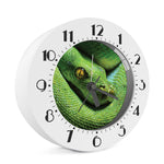 Green Tree Python Snake Print Alarm Clock