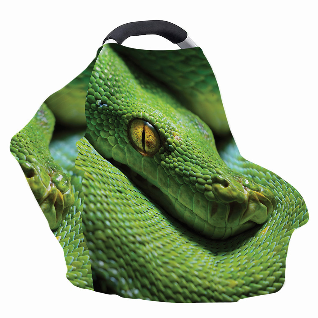 Green Tree Python Snake Print Baby Seat Cover