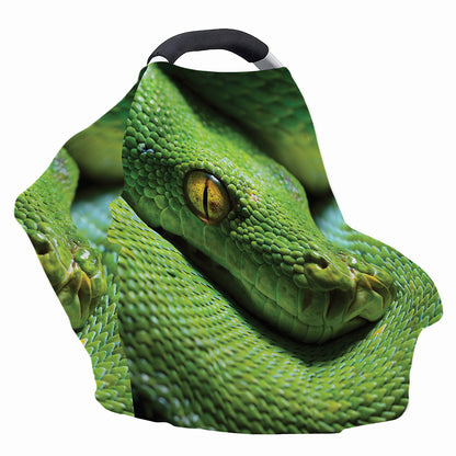 Green Tree Python Snake Print Baby Seat Cover