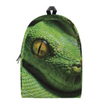 Green Tree Python Snake Print Backpack