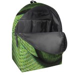 Green Tree Python Snake Print Backpack