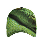 Green Tree Python Snake Print Baseball Cap
