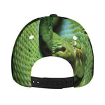 Green Tree Python Snake Print Baseball Cap