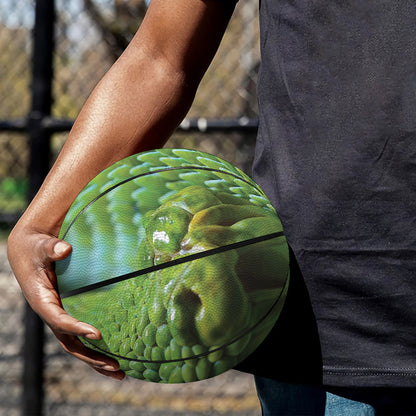 Green Tree Python Snake Print Basketball