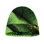 Green Tree Python Snake Print Beanie