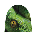 Green Tree Python Snake Print Beanie