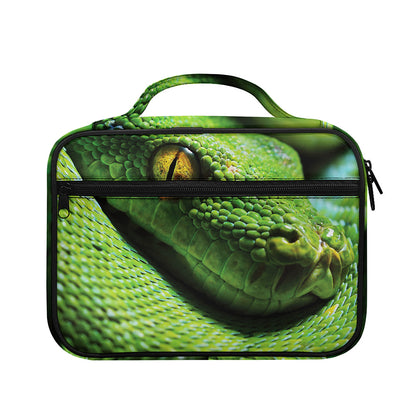 Green Tree Python Snake Print Briefcase Bible Bag