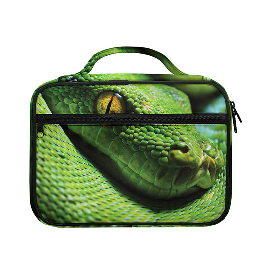 Green Tree Python Snake Print Briefcase Bible Bag