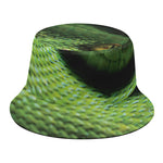 Green Tree Python Snake Print Bucket Hat