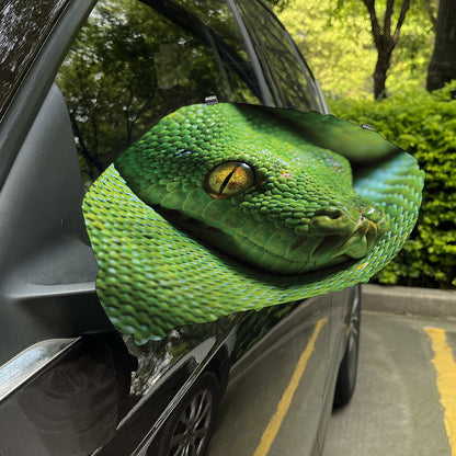 Green Tree Python Snake Print Car Side Mirror Covers