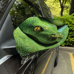 Green Tree Python Snake Print Car Side Mirror Covers