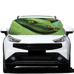 Green Tree Python Snake Print Car Windshield Snow Cover