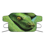 Green Tree Python Snake Print Car Windshield Snow Cover
