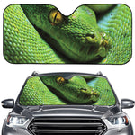 Green Tree Python Snake Print Car Windshield Sun Shade
