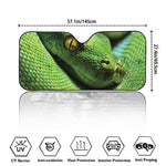 Green Tree Python Snake Print Car Windshield Sun Shade