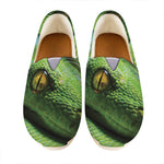 Green Tree Python Snake Print Casual Shoes