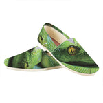 Green Tree Python Snake Print Casual Shoes