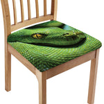 Green Tree Python Snake Print Chair Cushion Cover