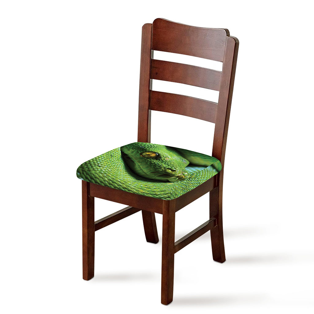 Green Tree Python Snake Print Chair Cushion Cover