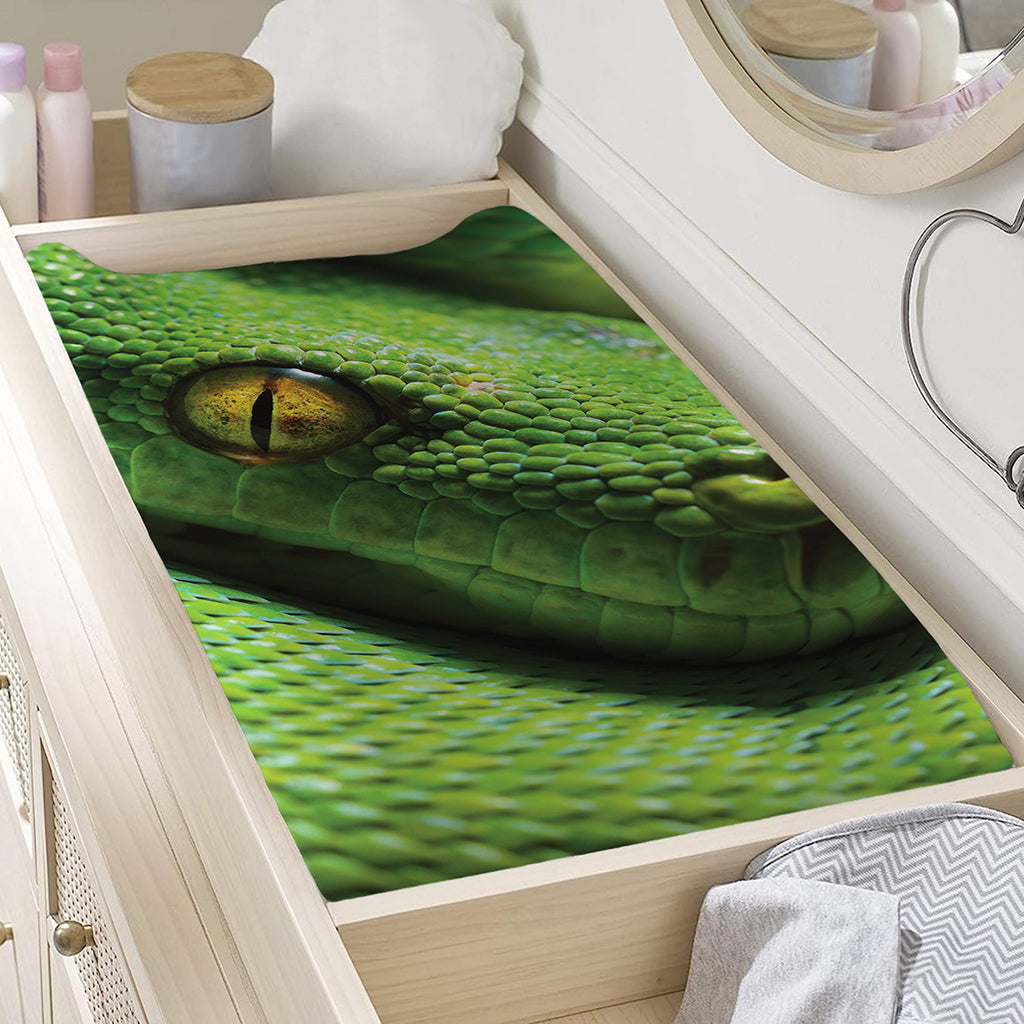Green Tree Python Snake Print Changing Pad Cover