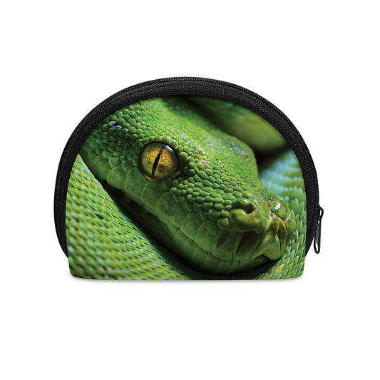 Green Tree Python Snake Print Coin Purse