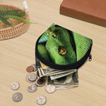 Green Tree Python Snake Print Coin Purse
