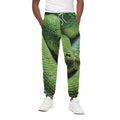 Green Tree Python Snake Print Cotton Sweatpants