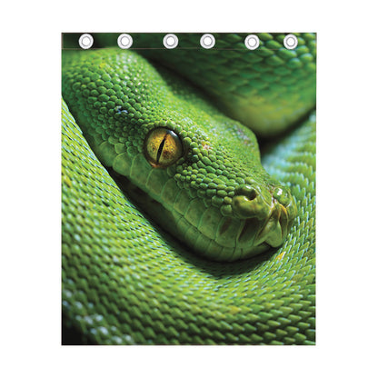 Green Tree Python Snake Print Curtain
