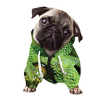 Green Tree Python Snake Print Dog Zip Up Hoodie