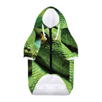Green Tree Python Snake Print Dog Zip Up Hoodie