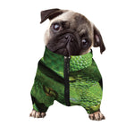 Green Tree Python Snake Print Dog Zip Up Jacket